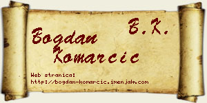 Bogdan Komarčić vizit kartica